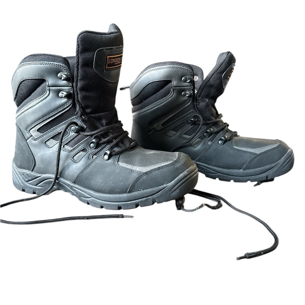 London Fog Men's Black + Gray Boots, size 10